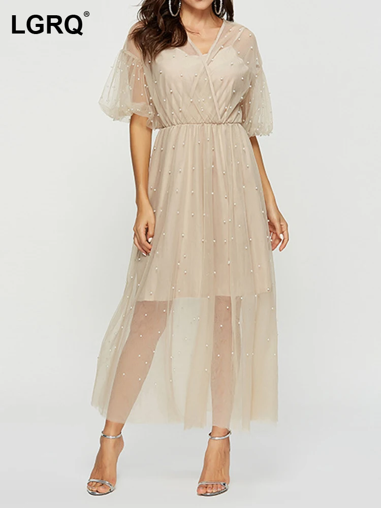 LGRQ 2023 Модное Новое женское сексуальное Сетчатое прозрачное облегающее платье высокого качества Роскошное однотонное платье из органзы модное 19F1049
LGRQ 2023 Модное Новое женское сексуальное Сетчатое прозрачное облегающее платье высокого качества Роскошное однотонное платье из органзы модное 19F1049