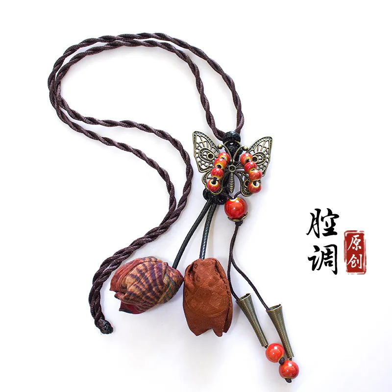 Handmade Butterfly Necklace Traditional Chinese Style Retro Artistic Pendant Exquisite Sweater Chain Ornaments 
Handmade Butterfly Necklace Traditional Chinese Style Retro Artistic Pendant Exquisite Sweater Chain Ornaments