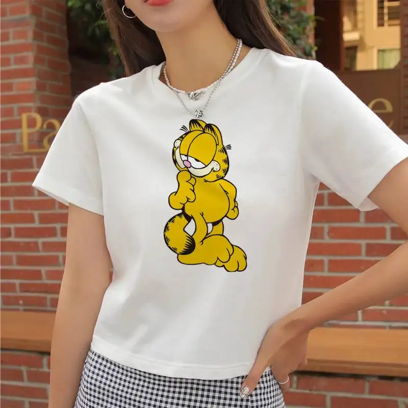 Большие рекламные новые продукты футболка Bandai Garfield летняя одежда повседневная