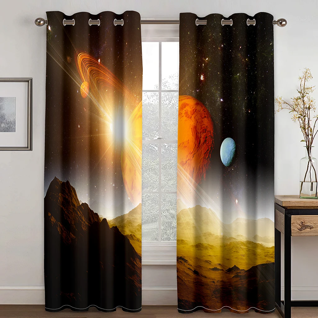 3D Print Planet Galaxy Space Earth Childern 2 Pieces Shading Window Curtain for Living Room Bedroom Decor Hook
3D Print Planet Galaxy Space Earth Childern 2 Pieces Shading Window Curtain for Living Room Bedroom Decor Hook