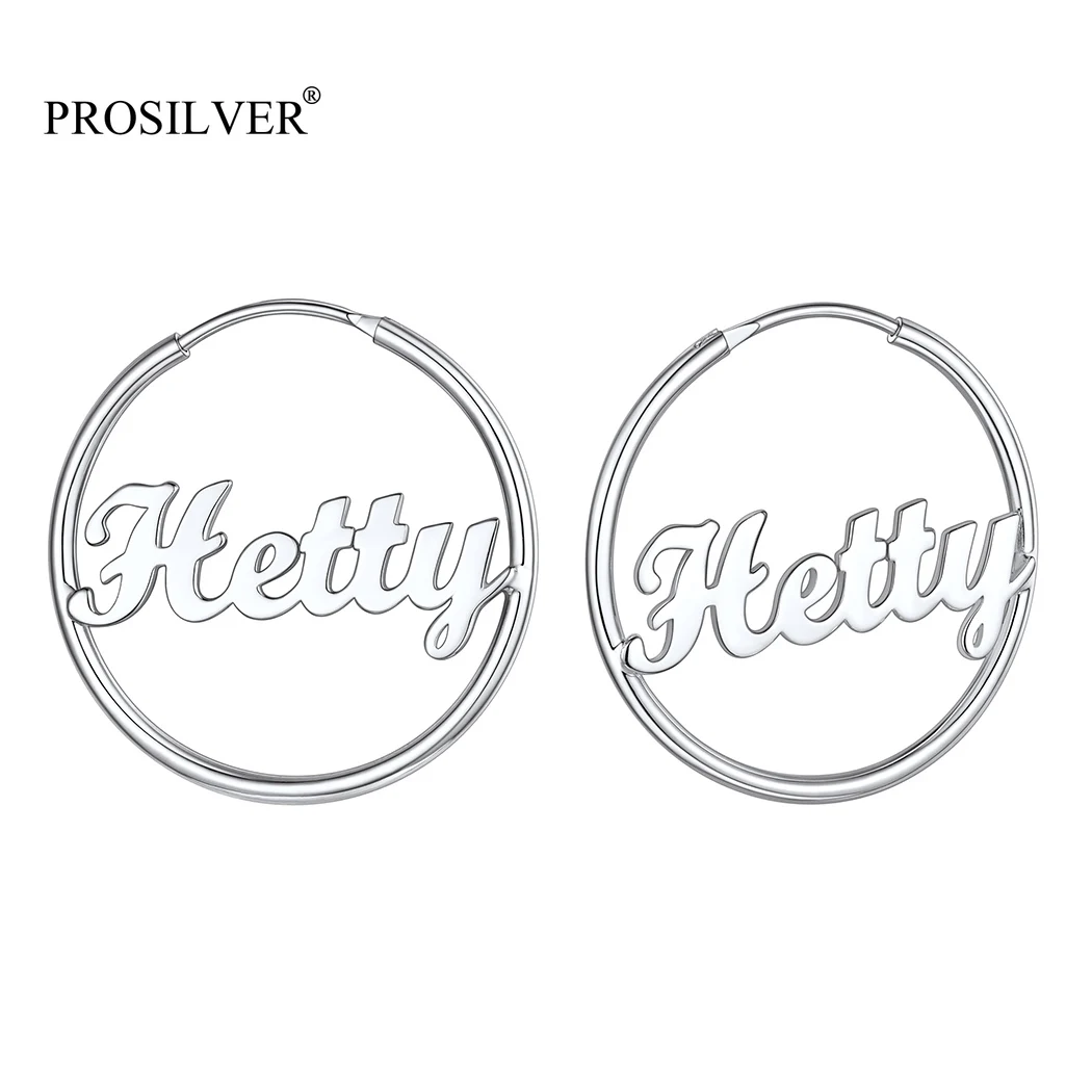 PROSILVER Customized Name 30mm Hoop Earrings for Women Girl 925 Sterling Silver Gift 18K Gold/Silver Plated Color PYE15077-30
PROSILVER Customized Name 30mm Hoop Earrings for Women Girl 925 Sterling Silver Gift 18K Gold/Silver Plated Color PYE15077-30