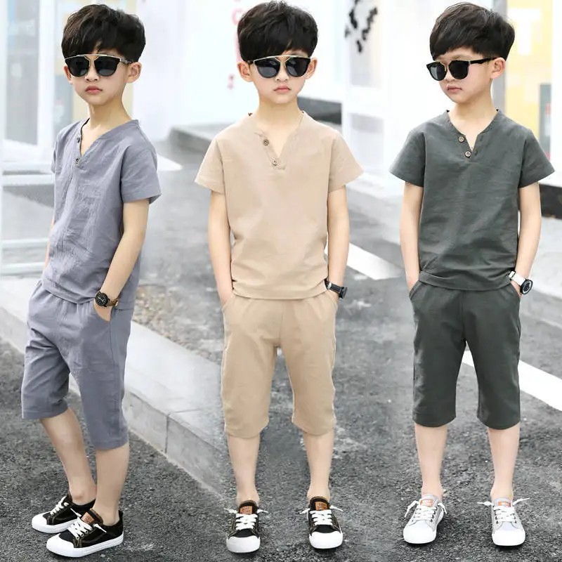 Kids Clothes Sets Short Sleeve T Shirt+pant 2 Pc Suit Children Suits Fashionable Pure Cotton Linen Summer 4-12 Ages Kids Clothes
Kids Clothes Sets Short Sleeve T Shirt+pant 2 Pc Suit Children Suits Fashionable Pure Cotton Linen Summer 4-12 Ages Kids Clothes