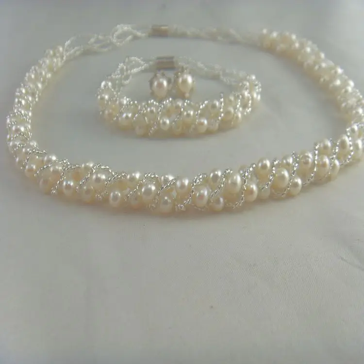 Icnway natural white freshwater pearl necklace bracelet earrings handmade one set jewelry wholesale
Icnway natural white freshwater pearl necklace bracelet earrings handmade one set jewelry wholesale