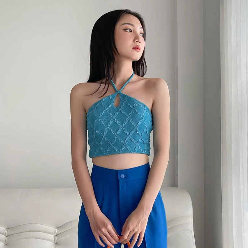 Summer Women Halter Neck Crop Tops Sleeveless Grid Solid Color Elastic Slim Fit Shirt Camisole
Summer Women Halter Neck Crop Tops Sleeveless Grid Solid Color Elastic Slim Fit Shirt Camisole