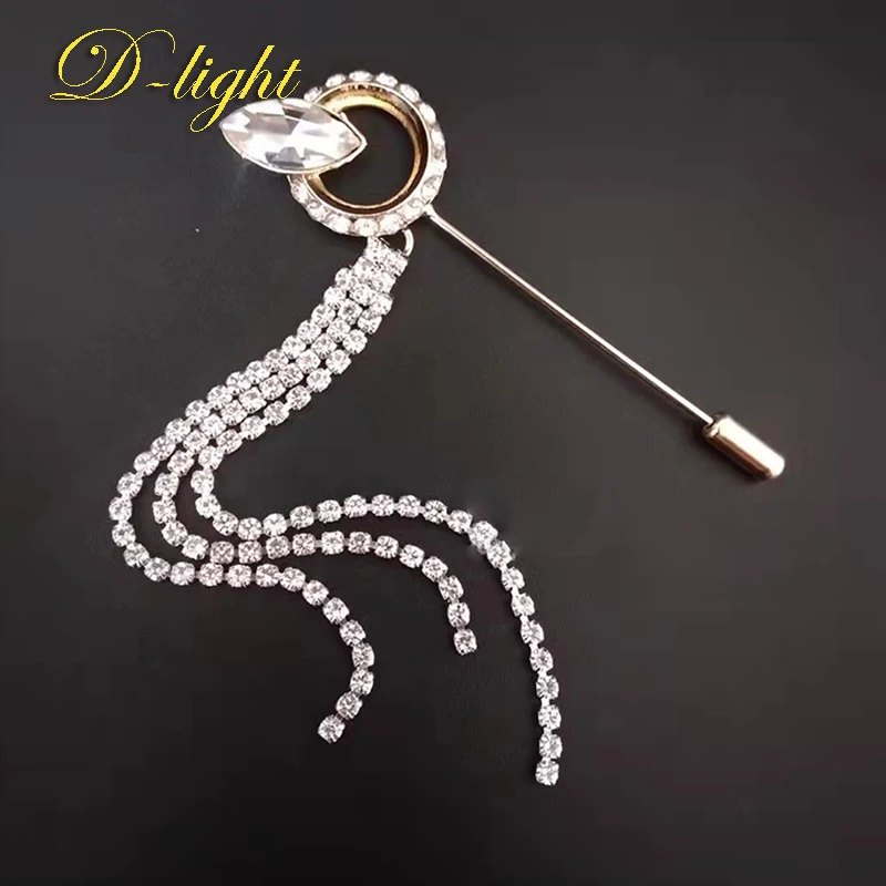 

Gorgeous Gypsophila Brooch Lady Inlaid Super Flash Zircon Long Fringe Corsage Suit Shirt Party Wedding Banquet Accessories Gifts