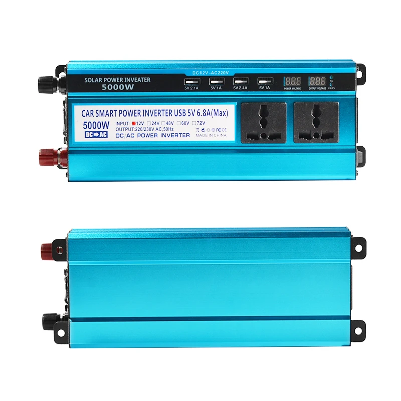 12/24/48/60V Inverter 5000W DC12V To AC220V LCD Solar Inverter With 4USB For House Car Universal Socket Transformer Converter
12/24/48/60V Inverter 5000W DC12V To AC220V LCD Solar Inverter With 4USB For House Car Universal Socket Transformer Converter