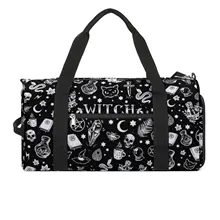 Gothic Gym Bag Witch Horror Swimming Sports Bags Couple Custom Large Capacity Funny Fitness Bag Weekend Handbags