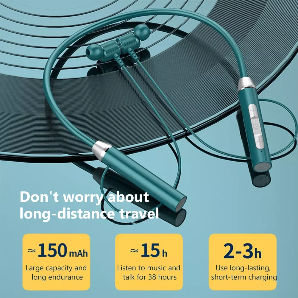 38 Hours Talk Time Waterproof Sports Earphones Bluetooth-compatible V5.2 With Microphone Neckband Bass Stereo Headset SD TF Card
38 Hours Talk Time Waterproof Sports Earphones Bluetooth-compatible V5.2 With Microphone Neckband Bass Stereo Headset SD TF Card