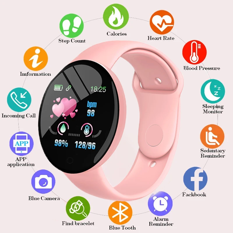 Умные часы D18 Pro для мужчин и женщин, браслет с Bluetooth и фитнес-трекером, Спортивные Детские умные часы с пульсометром и тонометром для Xiaomi
Умные часы D18 Pro для мужчин и женщин, браслет с Bluetooth и фитнес-трекером, Спортивные Детские умные часы с пульсометром и тонометром для Xiaomi