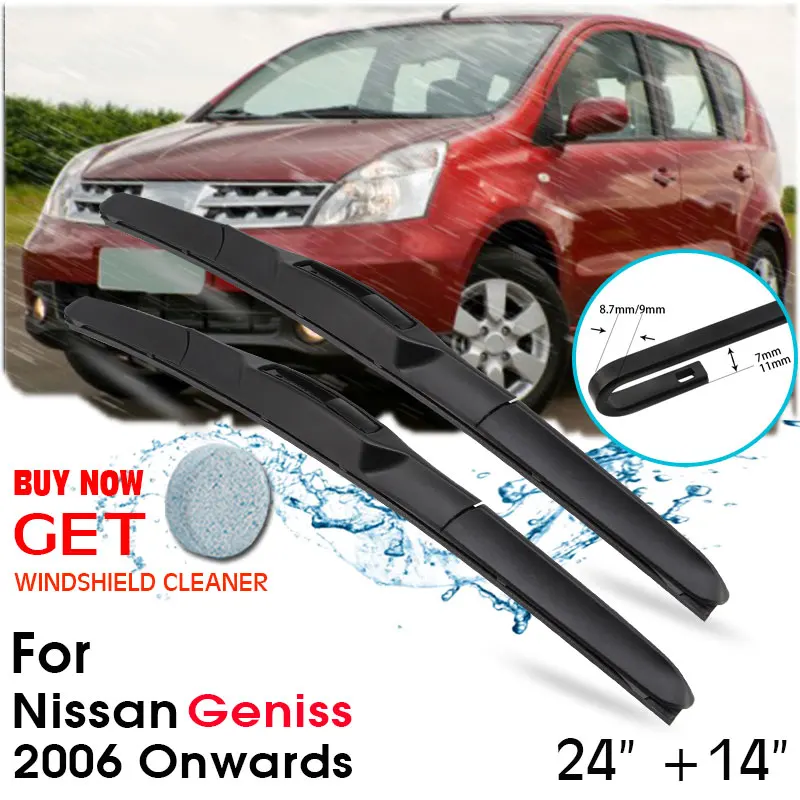 Car Wiper Blade Front Window Windshield Rubber Silicon Refill Wipers For Nissan Geniss 2006 Onwards 24"+14" Car Accessories
Car Wiper Blade Front Window Windshield Rubber Silicon Refill Wipers For Nissan Geniss 2006 Onwards 24"+14" Car Accessories