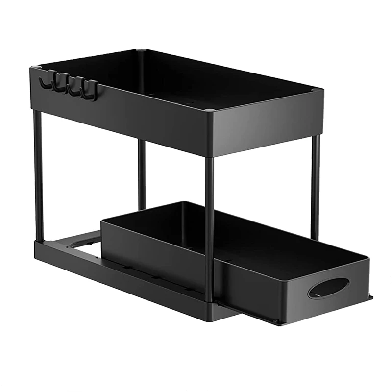 1 PCS Black Under Sink Organizers And Storage Bathroom Organizer Under Sink With Hooks 2 Tier Under Bathroom Cabinet Organizer
1 PCS Black Under Sink Organizers And Storage Bathroom Organizer Under Sink With Hooks 2 Tier Under Bathroom Cabinet Organizer