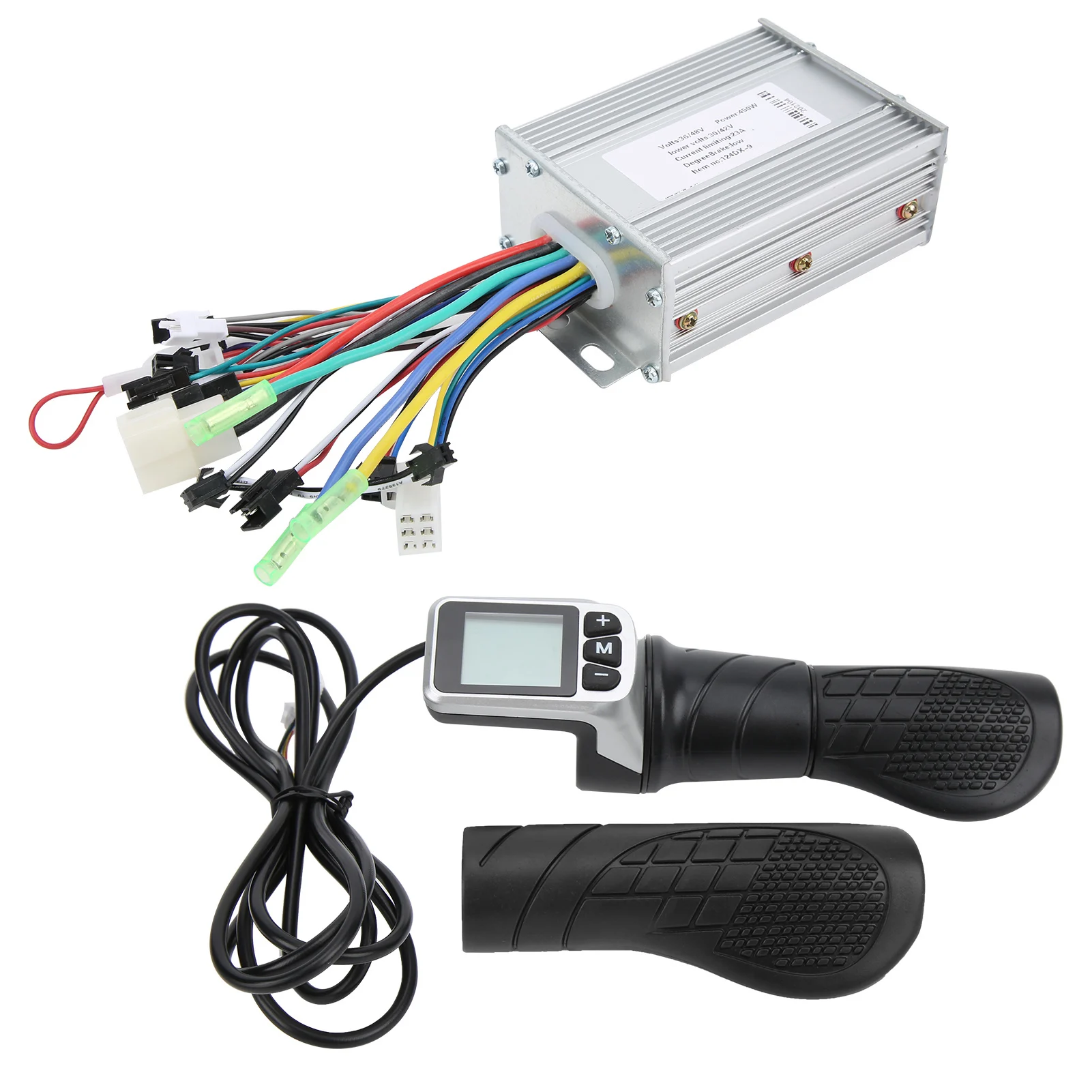 36V/48V 450W Brushless Controller and 124DX LCD Half Twist Throttle Set for Electric Scooter
36V/48V 450W Brushless Controller and 124DX LCD Half Twist Throttle Set for Electric Scooter