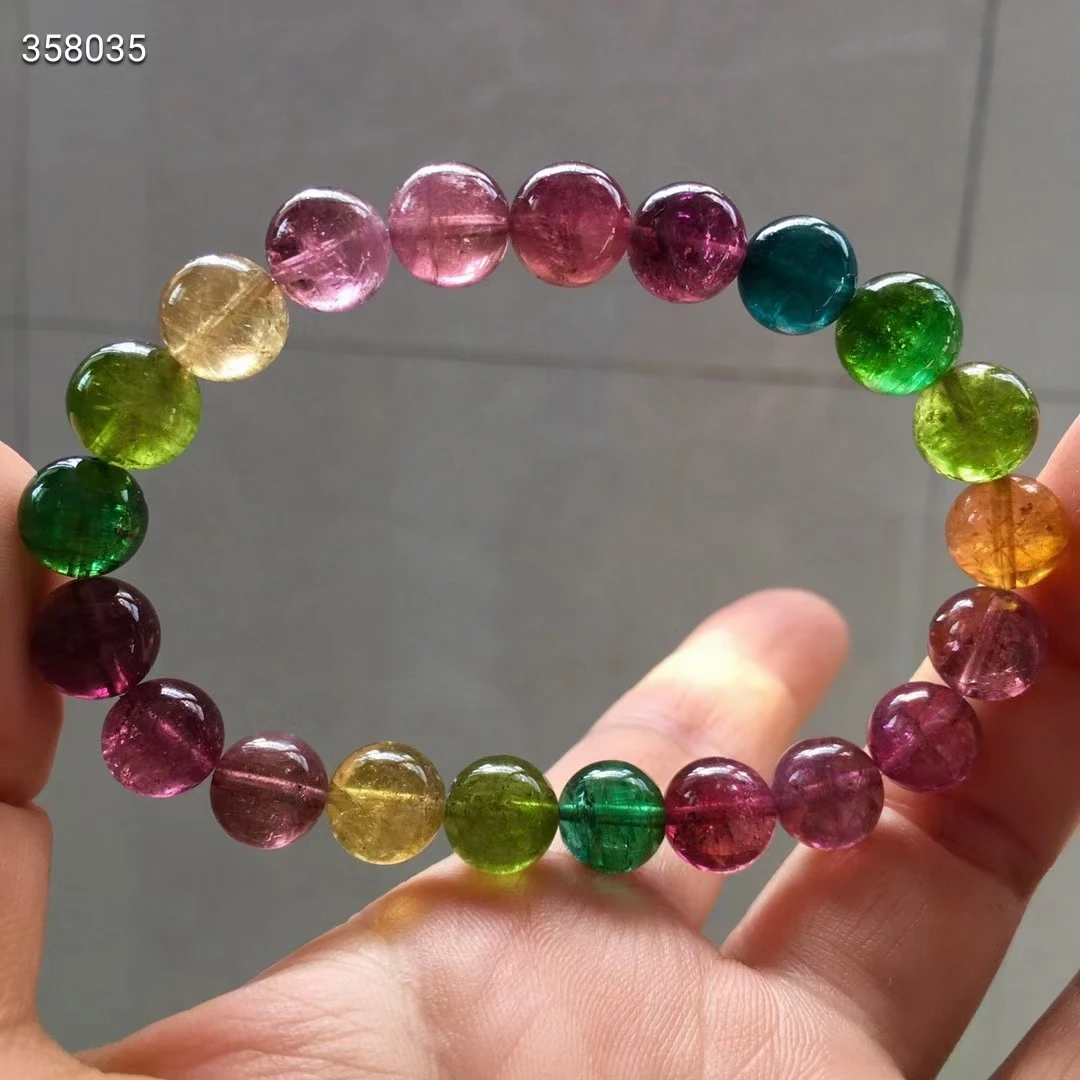 9MM Natural Colorful Tourmaline Bracelet Clear Round Beads Rainbow Tourmaline Women Men Crystal Jewelry AAAAAAA
9MM Natural Colorful Tourmaline Bracelet Clear Round Beads Rainbow Tourmaline Women Men Crystal Jewelry AAAAAAA
