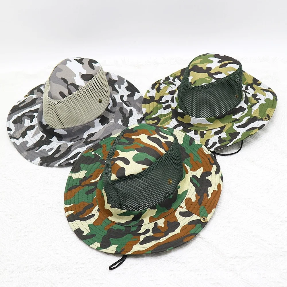 Men's Camouflage Mesh Bucket Hat Summer Breathable Sunscreen Sun Hats Outdoor Sports Hunting Fishing Beach Fisherman Hat Cap
Men's Camouflage Mesh Bucket Hat Summer Breathable Sunscreen Sun Hats Outdoor Sports Hunting Fishing Beach Fisherman Hat Cap