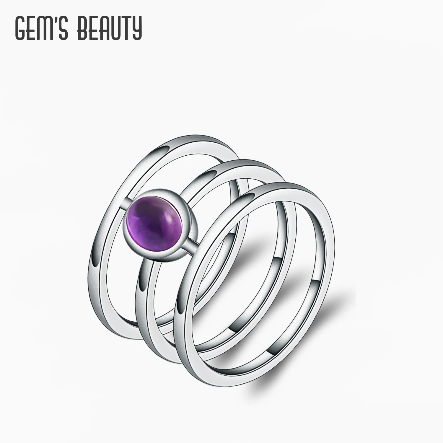 GEM'S BEAUTY 925 Sterling Silver Ring For Women Unique Oval Three Circles Design With Natural Amethyst Handmade Ring
GEM'S BEAUTY 925 Sterling Silver Ring For Women Unique Oval Three Circles Design With Natural Amethyst Handmade Ring