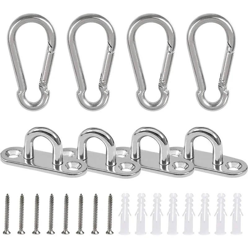 4Pcs Stainless Steel Ceiling Hook 1.8 Inch Pad Eye Plate+4Pcs Spring Snap Hook Carabiner,Hardware Staple Hook Loop
4Pcs Stainless Steel Ceiling Hook 1.8 Inch Pad Eye Plate+4Pcs Spring Snap Hook Carabiner,Hardware Staple Hook Loop
