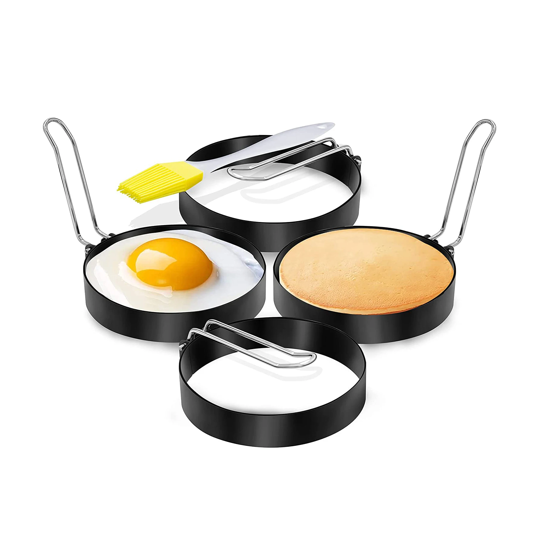Nonstick Egg Rings Set of 4 Round Crumpet Ring Mold Shaper for English Muffins Pancake Cooking Griddle
Nonstick Egg Rings Set of 4 Round Crumpet Ring Mold Shaper for English Muffins Pancake Cooking Griddle