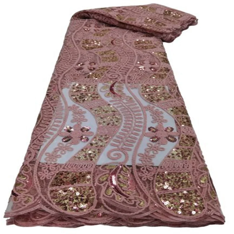 Pink/Gold High Quality African Lace Fabric Sequins French Net Embroidery Tulle Lace Fabric For Nigerian Wedding Party Dress
Pink/Gold High Quality African Lace Fabric Sequins French Net Embroidery Tulle Lace Fabric For Nigerian Wedding Party Dress