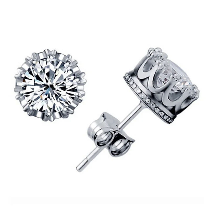 Classic Women Men Stud Earring Romantic Zircon Silver Color Small Stud Earrings Wedding Brand Jewelry for Girl Party Gift 40E629
Classic Women Men Stud Earring Romantic Zircon Silver Color Small Stud Earrings Wedding Brand Jewelry for Girl Party Gift 40E629