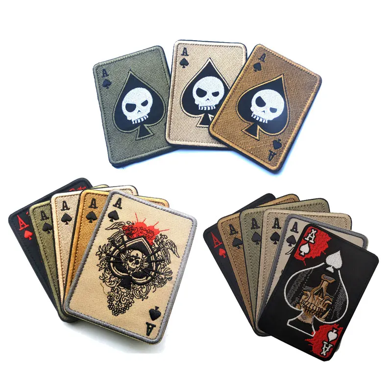 Ace of Spades Death Card Embroidery Patch Poker Tactics Morale Badge Applique Armband Velcro Tactical Logo Creative Patches
Ace of Spades Death Card Embroidery Patch Poker Tactics Morale Badge Applique Armband Velcro Tactical Logo Creative Patches