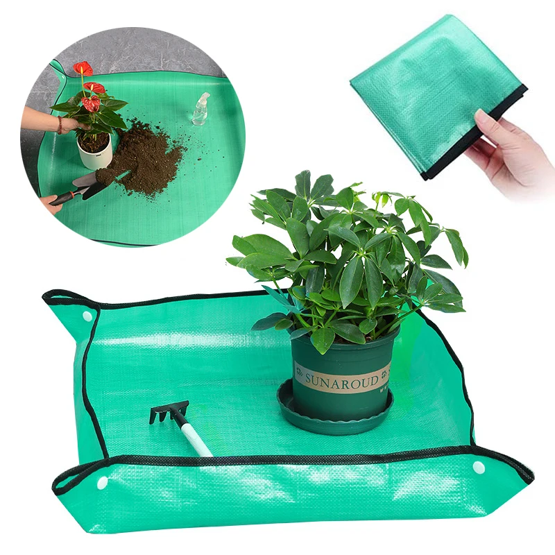 

50-100CM Waterproof Gardening Planting Mat PE Plant Repotting Mat Foldable Gardening Potting Pad Flower Pots Transplanting Mats