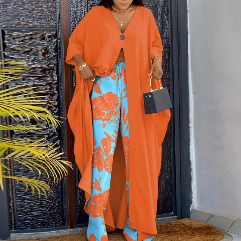 Floral Print Loose Two Piece Sets Women Chic V-neck Button Long Cardigan+ Drawstring Long Pants Outfits Casual 3/4 Sleeve Suits
Floral Print Loose Two Piece Sets Women Chic V-neck Button Long Cardigan+ Drawstring Long Pants Outfits Casual 3/4 Sleeve Suits