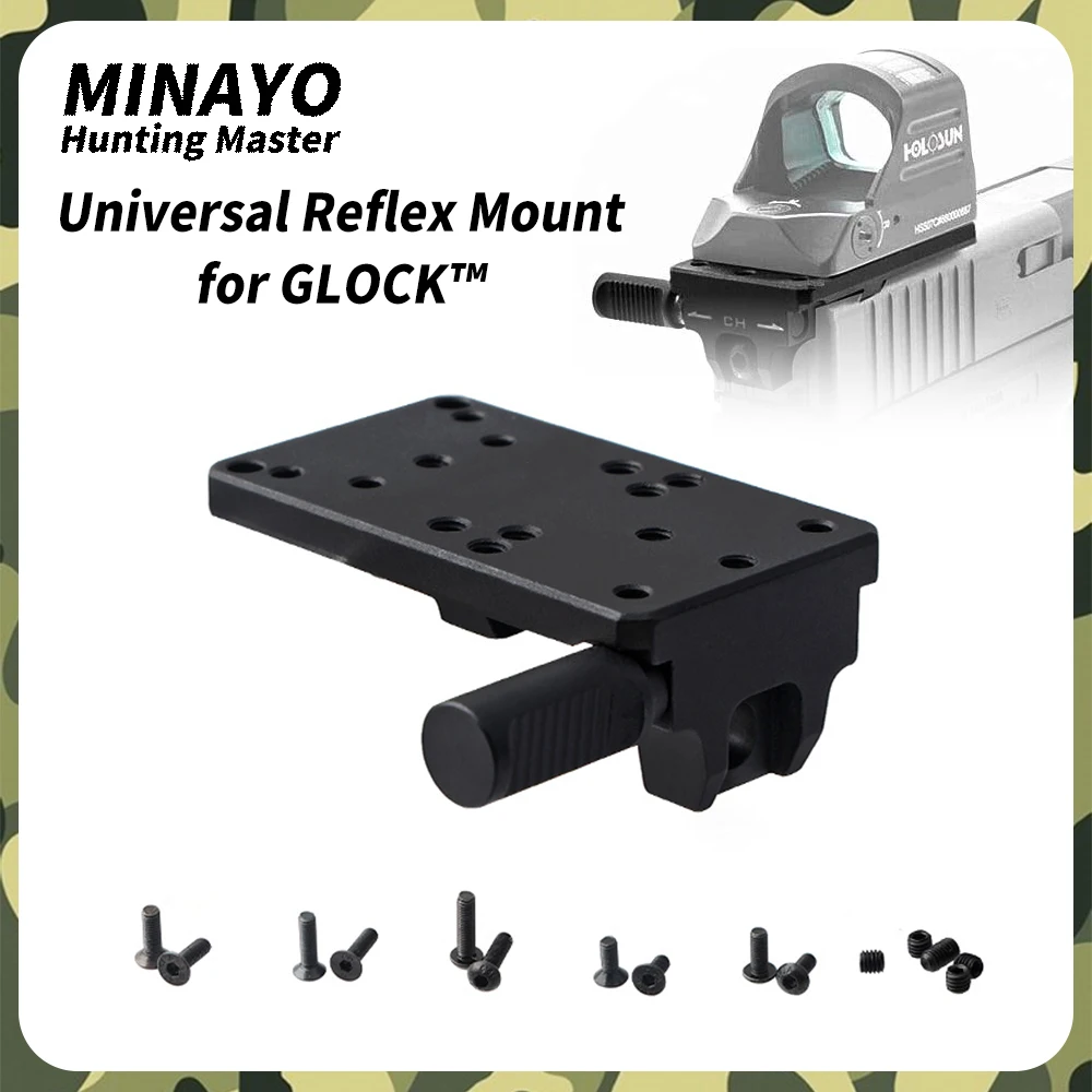 Universal Red Dot Sight Reflex Mount for GLOCK with Charging Handle and Mounting Screws For Holosun/RMR/DOCTER/Leupold/EoTech
Universal Red Dot Sight Reflex Mount for GLOCK with Charging Handle and Mounting Screws For Holosun/RMR/DOCTER/Leupold/EoTech