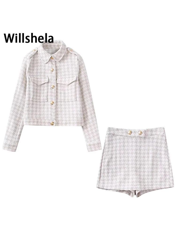 Willshela Women Fashion 2 Piece Set Texture Plaid Single Breasted Cropped Coat & Vintage High-Waist Shorts Chic Lady Shorts Sets
Willshela Women Fashion 2 Piece Set Texture Plaid Single Breasted Cropped Coat & Vintage High-Waist Shorts Chic Lady Shorts Sets