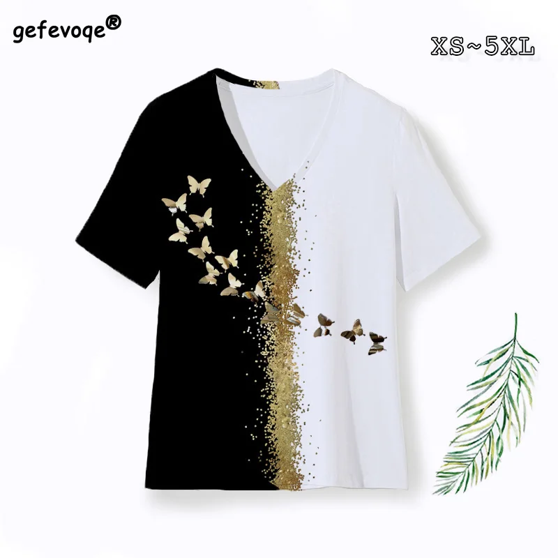 Butterfly Print V-neck Loose Summer Short Sleeve T-shirts Fashion Casual Cotton Oversize 5XL Free Shipping Women's Clothing 2022
Butterfly Print V-neck Loose Summer Short Sleeve T-shirts Fashion Casual Cotton Oversize 5XL Free Shipping Women's Clothing 2022