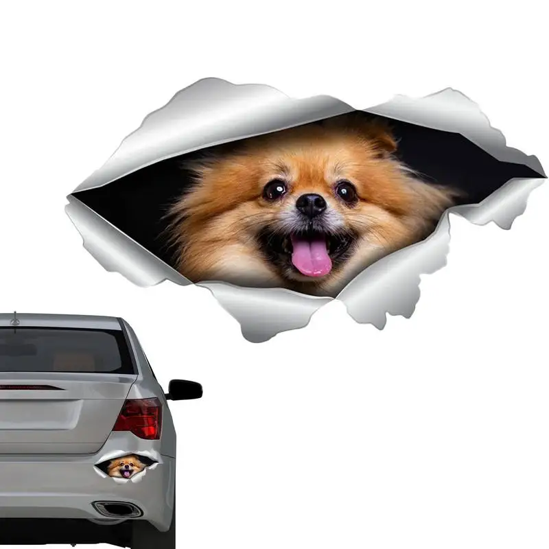 

3D Dog Crack Wall Stickers Innovative Home Car Windows Decoration Sticker Toilet Fridge Dachshund Bulldog Crack Sticker
