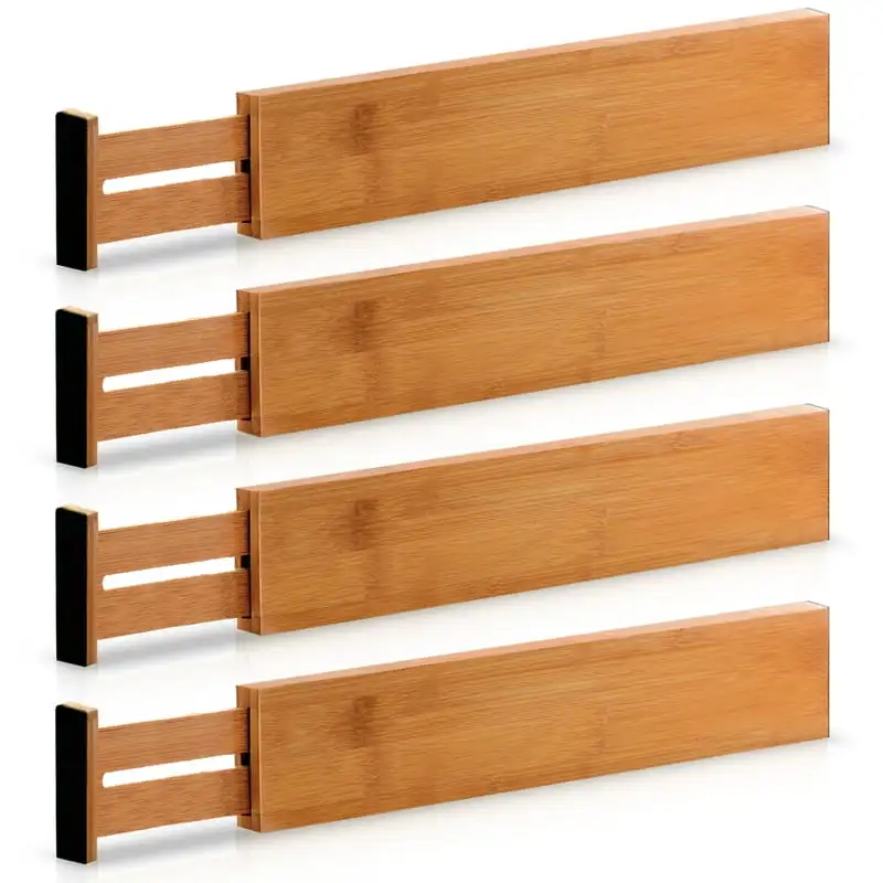 Adjustable Drawer Dividers - Expandable Utensil Organizer Set of 4 (2.6 Tall, 17.5-22 Inch Long)
Adjustable Drawer Dividers - Expandable Utensil Organizer Set of 4 (2.6 Tall, 17.5-22 Inch Long)