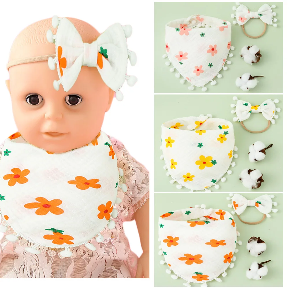 2Pcs Baby Headband Tassel Saliva Towel Floral Print Newborn Double Side Bibs Boys Girls Bandana Burp Cloths Feeding Smock Stuff
2Pcs Baby Headband Tassel Saliva Towel Floral Print Newborn Double Side Bibs Boys Girls Bandana Burp Cloths Feeding Smock Stuff