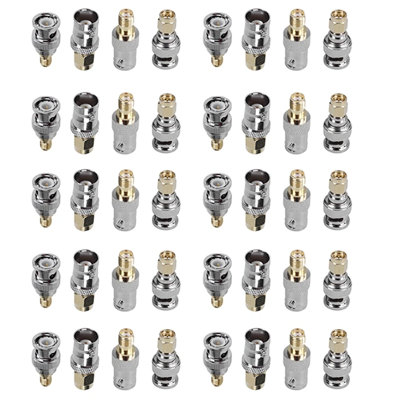 SMA To BNC Kits RF Coaxial Adapter Male Female Coax Connector 40 Pieces
SMA To BNC Kits RF Coaxial Adapter Male Female Coax Connector 40 Pieces
