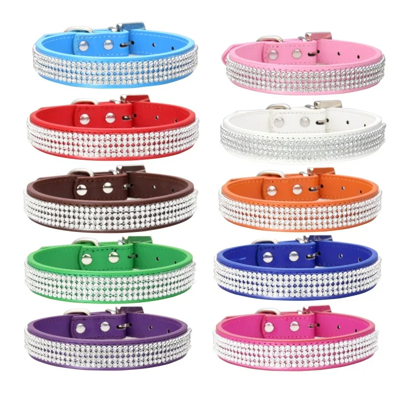 Fashion Shiny Jewel PU Leather Pet Dog and Cat Collar Leash Custom Softly Padded Waterproof Classic Necklace Chain Wholesale New
Fashion Shiny Jewel PU Leather Pet Dog and Cat Collar Leash Custom Softly Padded Waterproof Classic Necklace Chain Wholesale New