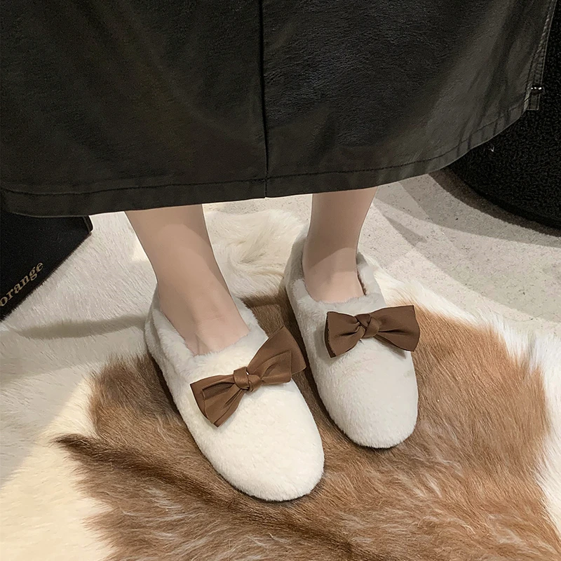

Женская плюшевая обувь с мягкой подошвой, теплая хлопковая обувь на осень и зиму, 2023