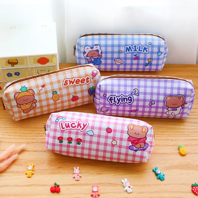 1Pcs Cute Bear Plaid Pencil Case Cartoon Pen Bag Box for Kids Gift Cosmetic Stationery Pouch Kawaii School Supplies 4 Types
1Pcs Cute Bear Plaid Pencil Case Cartoon Pen Bag Box for Kids Gift Cosmetic Stationery Pouch Kawaii School Supplies 4 Types