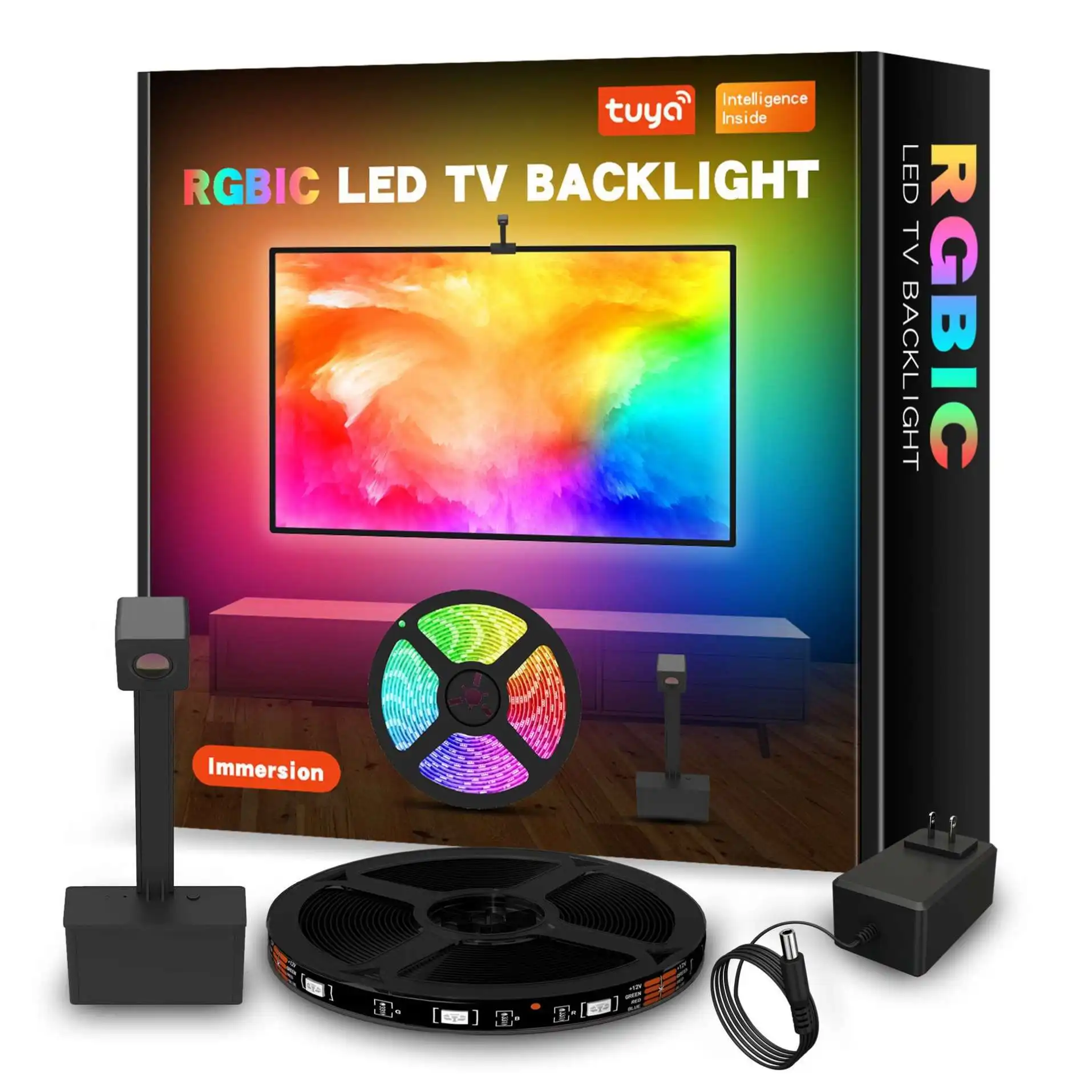Tuya App Music Sync Screen Smart Strip Light Works With Alexa & Google Assistant RGBIC Envisual TV LED Backlights With Camera
Tuya App Music Sync Screen Smart Strip Light Works With Alexa & Google Assistant RGBIC Envisual TV LED Backlights With Camera