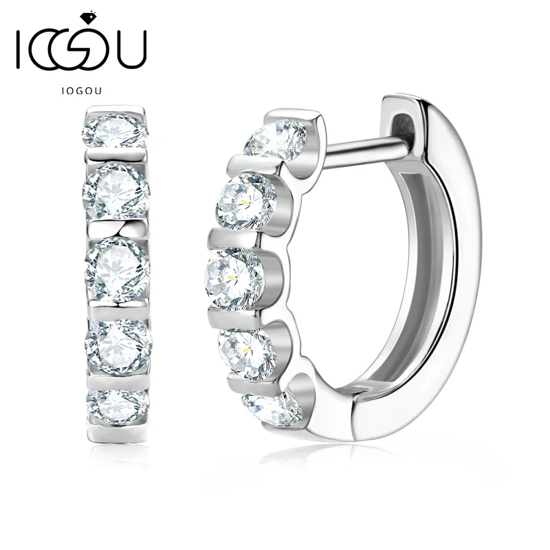 IOGOU Classic 925 Sterling Silver Hoop Earrings for Wome Sparking Round Cut Zircon Diamond Wedding Earring Jewelry Gifts for Her
IOGOU Classic 925 Sterling Silver Hoop Earrings for Wome Sparking Round Cut Zircon Diamond Wedding Earring Jewelry Gifts for Her