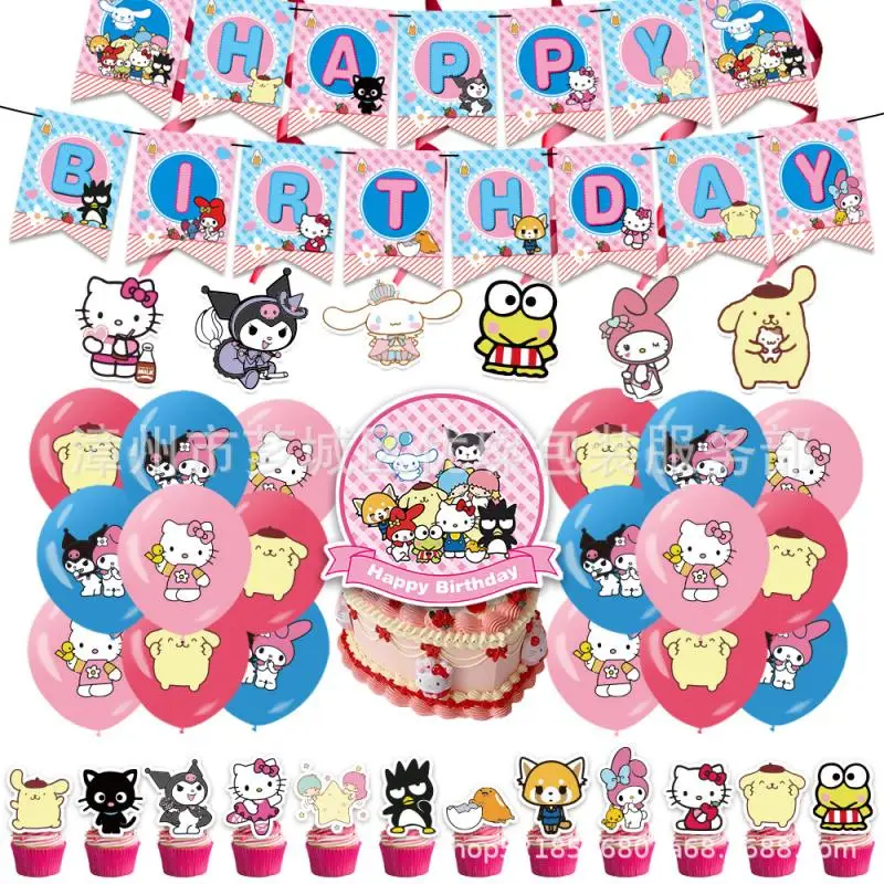 Hello Kitty Theme The Party Supplies Sanrio Anime Kuromi Child Reunion Birthday Balloon The Banner Cake Pull Flag Decoration
Hello Kitty Theme The Party Supplies Sanrio Anime Kuromi Child Reunion Birthday Balloon The Banner Cake Pull Flag Decoration