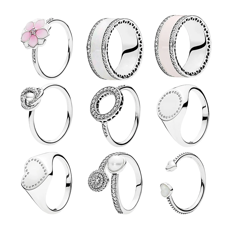925 Sterling Silver Couple Finger Rings For Women Fine Jewelry Pearl Zircon Stones Magnolia Bloom Love Knot Hearts Circle Signet
925 Sterling Silver Couple Finger Rings For Women Fine Jewelry Pearl Zircon Stones Magnolia Bloom Love Knot Hearts Circle Signet