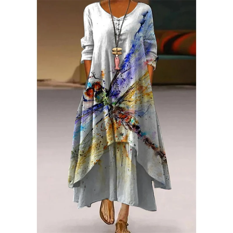 Autumn New Floral Long Dress Sexy Fashion Retro 3D Print Self-cultivation Party Casual Elegance Simple Female Long Floral Dress
Autumn New Floral Long Dress Sexy Fashion Retro 3D Print Self-cultivation Party Casual Elegance Simple Female Long Floral Dress