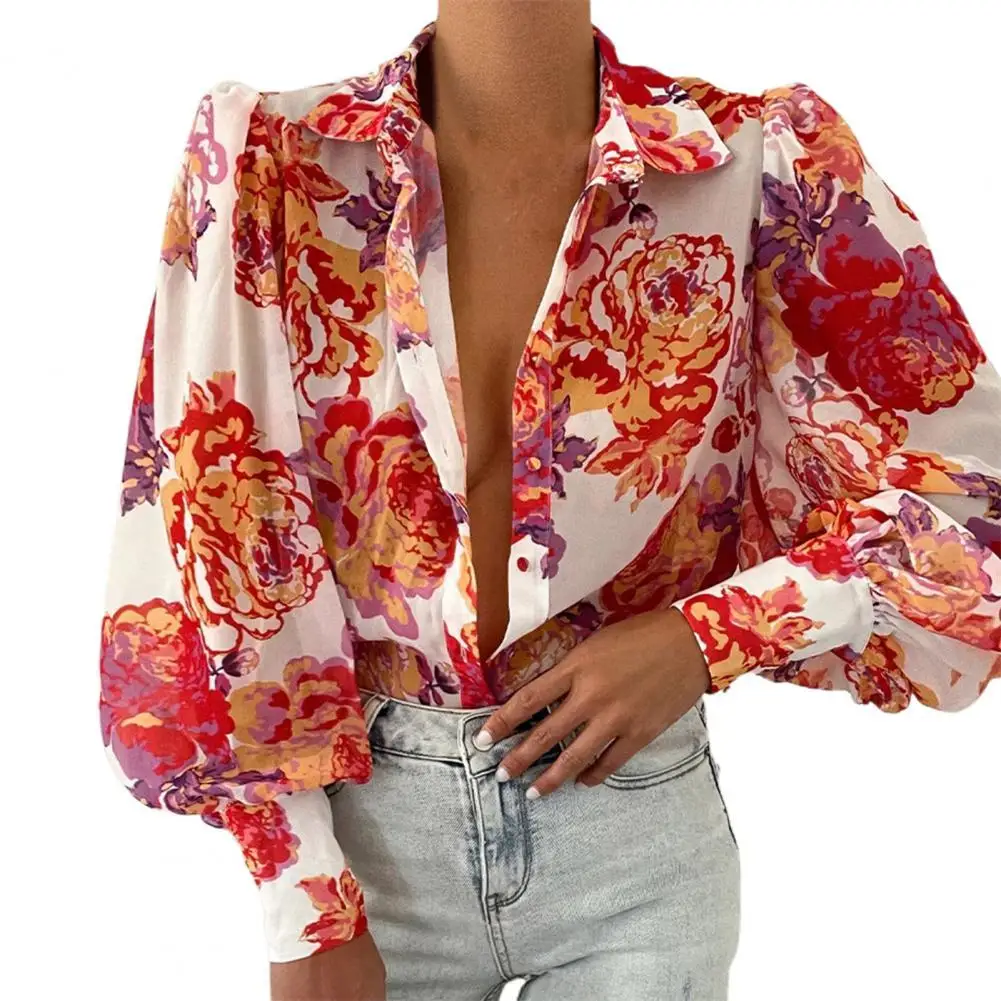 Fashion Women Shirt Turn-Down Collar Wide Cuffs Shoulder Pleating Lantern Sleeve Floral Print Vintage Shirts for Women Clothing
Fashion Women Shirt Turn-Down Collar Wide Cuffs Shoulder Pleating Lantern Sleeve Floral Print Vintage Shirts for Women Clothing