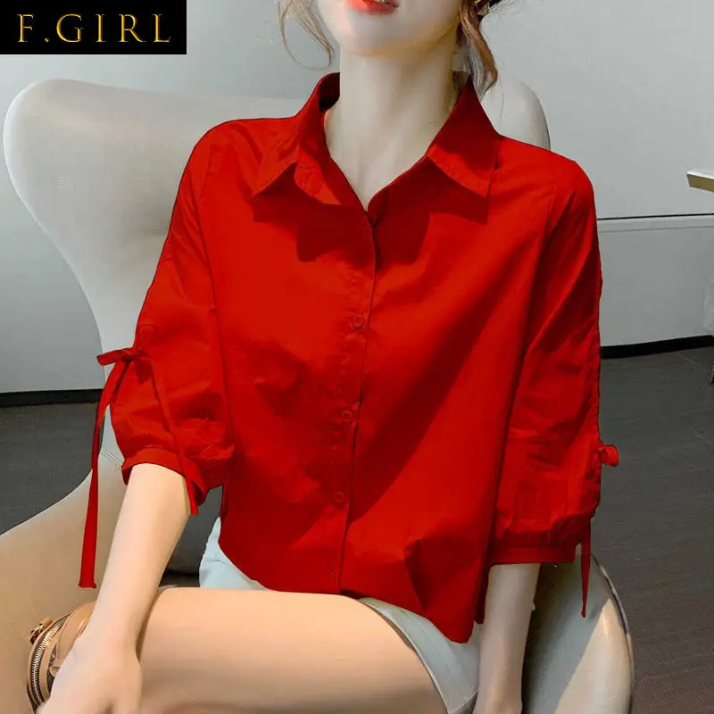Fashion Lantern Sleeve Lapel Lace Up Bow Oversized Button Shirt 2022 Summer New Casual Tops Loose Commute Female Clothing Blouse
Fashion Lantern Sleeve Lapel Lace Up Bow Oversized Button Shirt 2022 Summer New Casual Tops Loose Commute Female Clothing Blouse