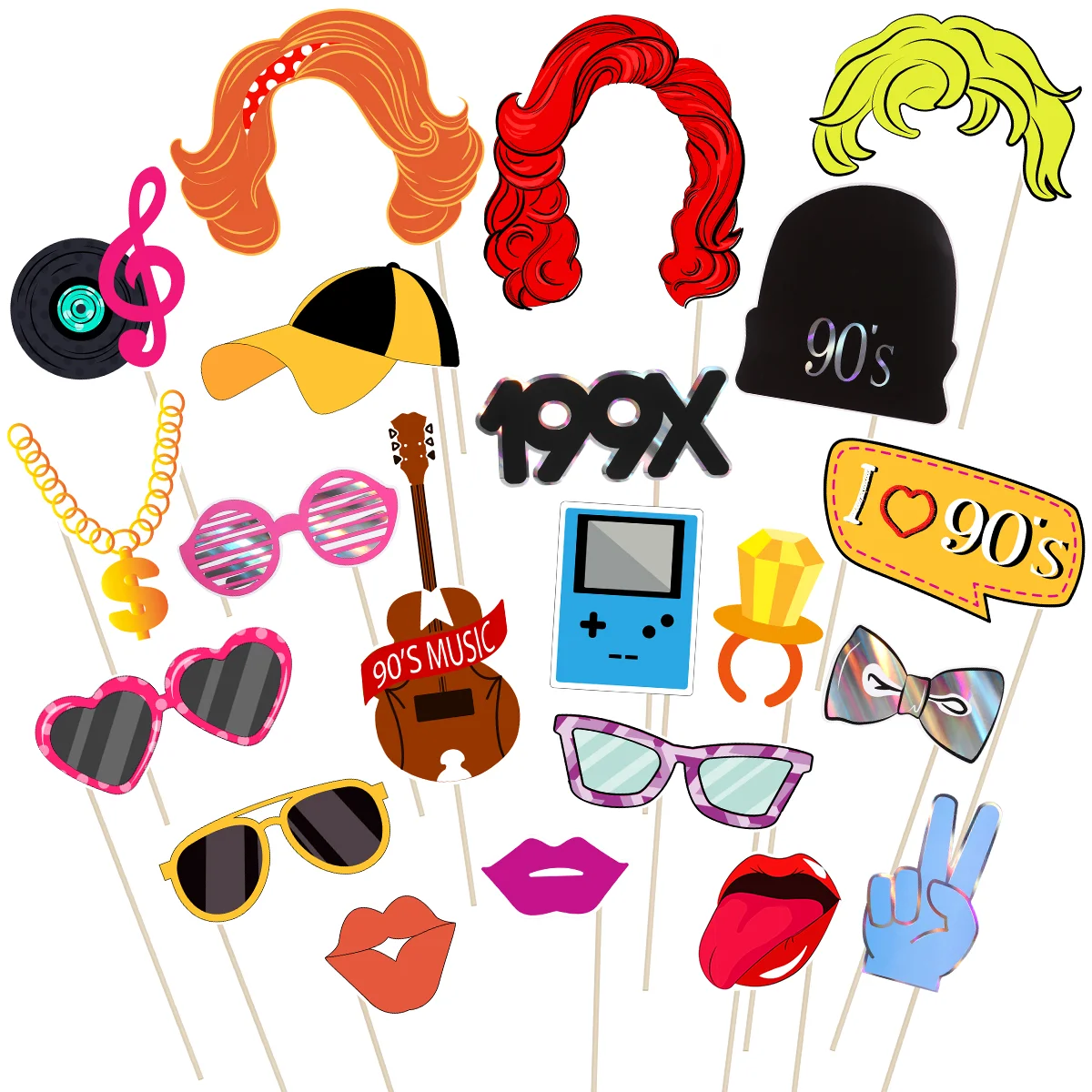 Tinksky 21Pcs Funny 90's Party Photo Booth Props with Wooden Sticks Creative Party Decoration Supplies
Tinksky 21Pcs Funny 90's Party Photo Booth Props with Wooden Sticks Creative Party Decoration Supplies