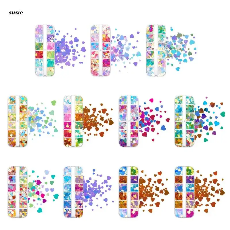 X7YA Nail Sequins Flakes Set Assorted Size Heart Iridescent for Nails Art Manicure Tips Decor Eyes Face Body Hair DIY Craft
X7YA Nail Sequins Flakes Set Assorted Size Heart Iridescent for Nails Art Manicure Tips Decor Eyes Face Body Hair DIY Craft