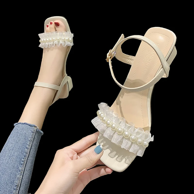 Female Sandal Clear Heels 2022 Summer Square Toe Med Comfort Shoes for Women Buckle Strap All-Match Girls Pearl Medium Beige New 
Female Sandal Clear Heels 2022 Summer Square Toe Med Comfort Shoes for Women Buckle Strap All-Match Girls Pearl Medium Beige New