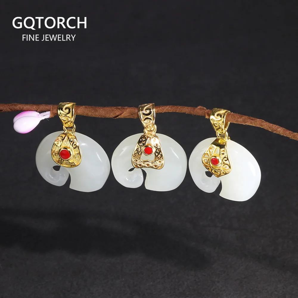 Natural Stone White Jade Elephant Pendant Gold Plated Real Silver 925 Jewelry For Women Personalized Necklace Jewelry Making
Natural Stone White Jade Elephant Pendant Gold Plated Real Silver 925 Jewelry For Women Personalized Necklace Jewelry Making