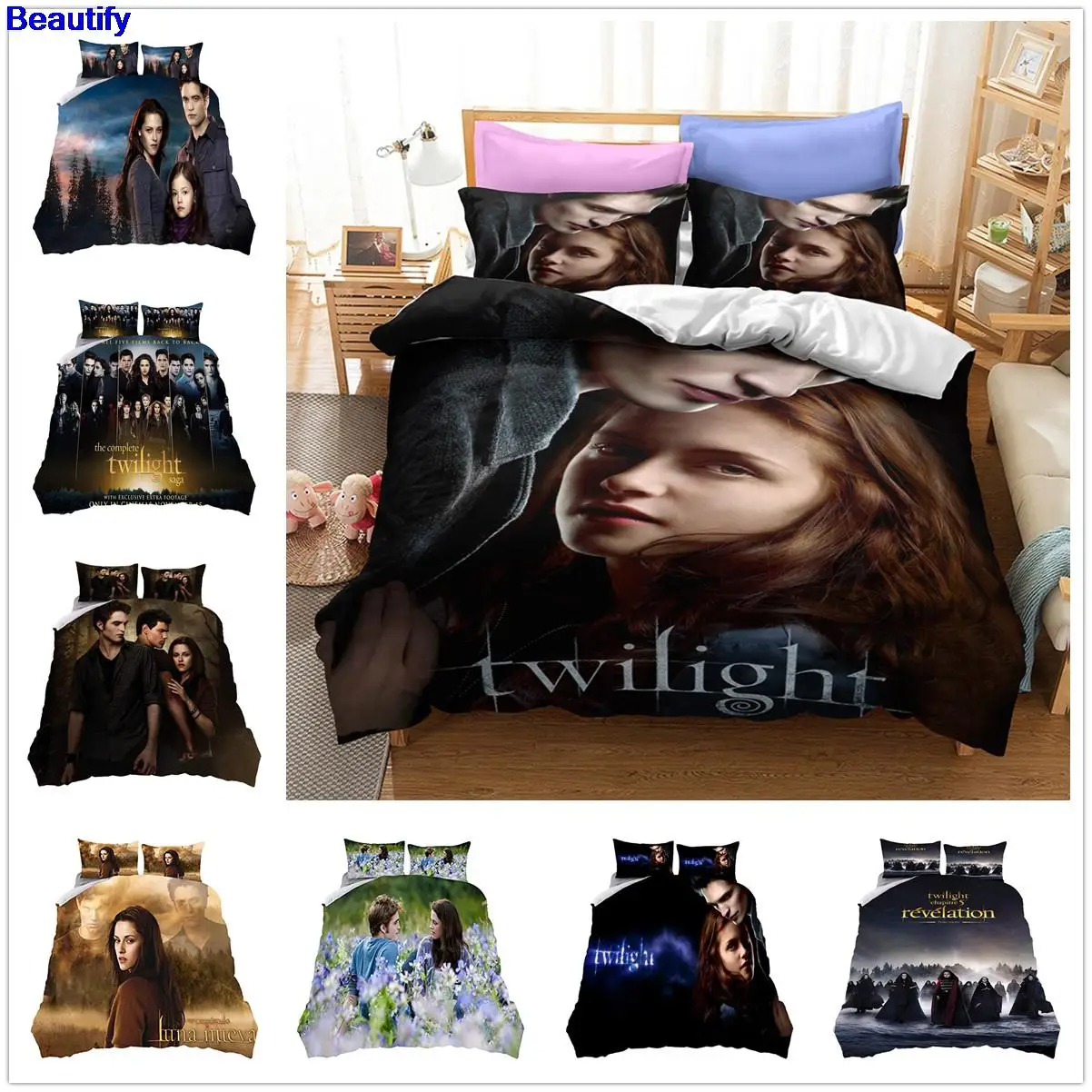 Beautify The Twilight Saga Bedding Set 2/3Pcs Duvet Cover & Pillowcase(s) 3D Printed Quilt Cover Home Textile Gift
Beautify The Twilight Saga Bedding Set 2/3Pcs Duvet Cover & Pillowcase(s) 3D Printed Quilt Cover Home Textile Gift