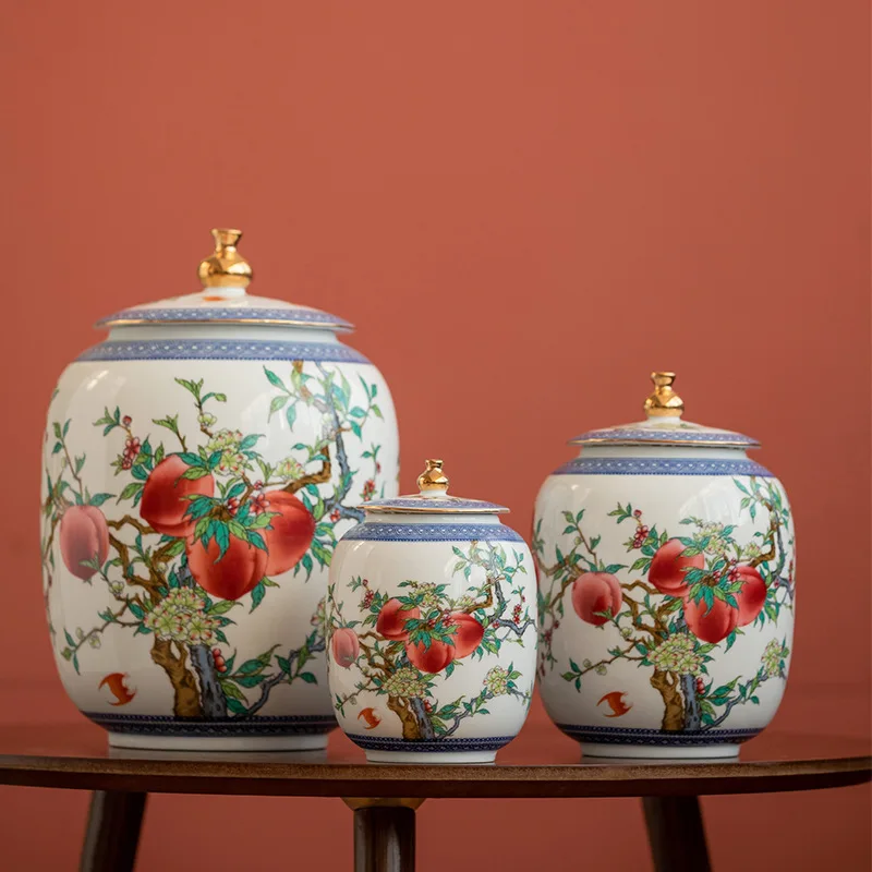 Chinese Ceramic General Jar Airtight Tea Tin Vintage Porcelain Craft Ornament Vase Ginger Jar Home Decoration Tea Organizer
Chinese Ceramic General Jar Airtight Tea Tin Vintage Porcelain Craft Ornament Vase Ginger Jar Home Decoration Tea Organizer