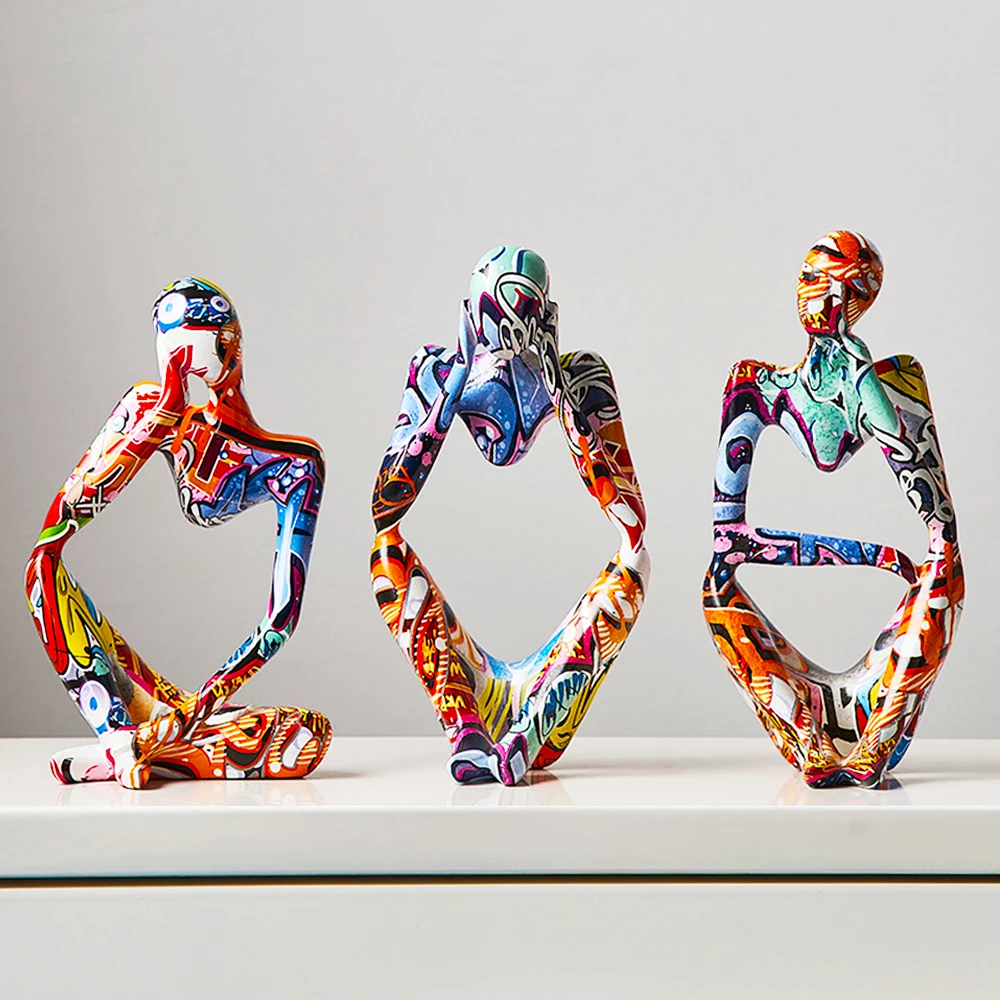 Colorful Graffiti Sculpture Thinker Statue Resin Abstract Figurine Home Deoor Interior Office Desktop Handmade Crafts Decoration
Colorful Graffiti Sculpture Thinker Statue Resin Abstract Figurine Home Deoor Interior Office Desktop Handmade Crafts Decoration